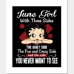 June Girl With Three Sides The Quiet Side Birthday Gifts Posters and Art